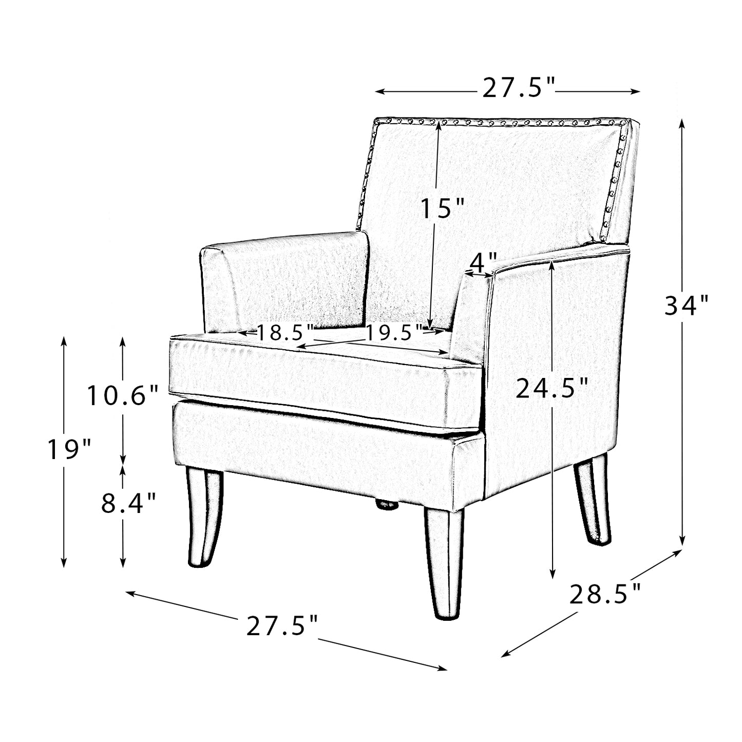 Celadon Armchair – Sage Nailhead Accent Chair