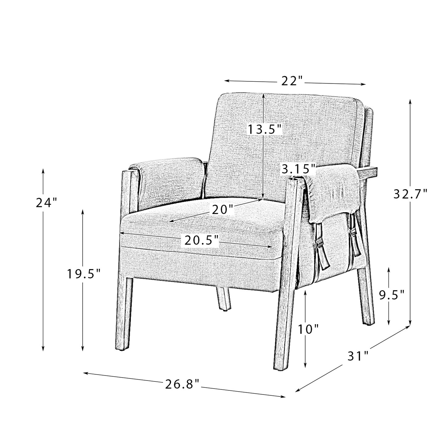 Kirsten Armchair – Sage Farmhouse Accent Chair