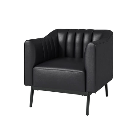 Alfons Chair – Black Channel-Tufted Accent Chair