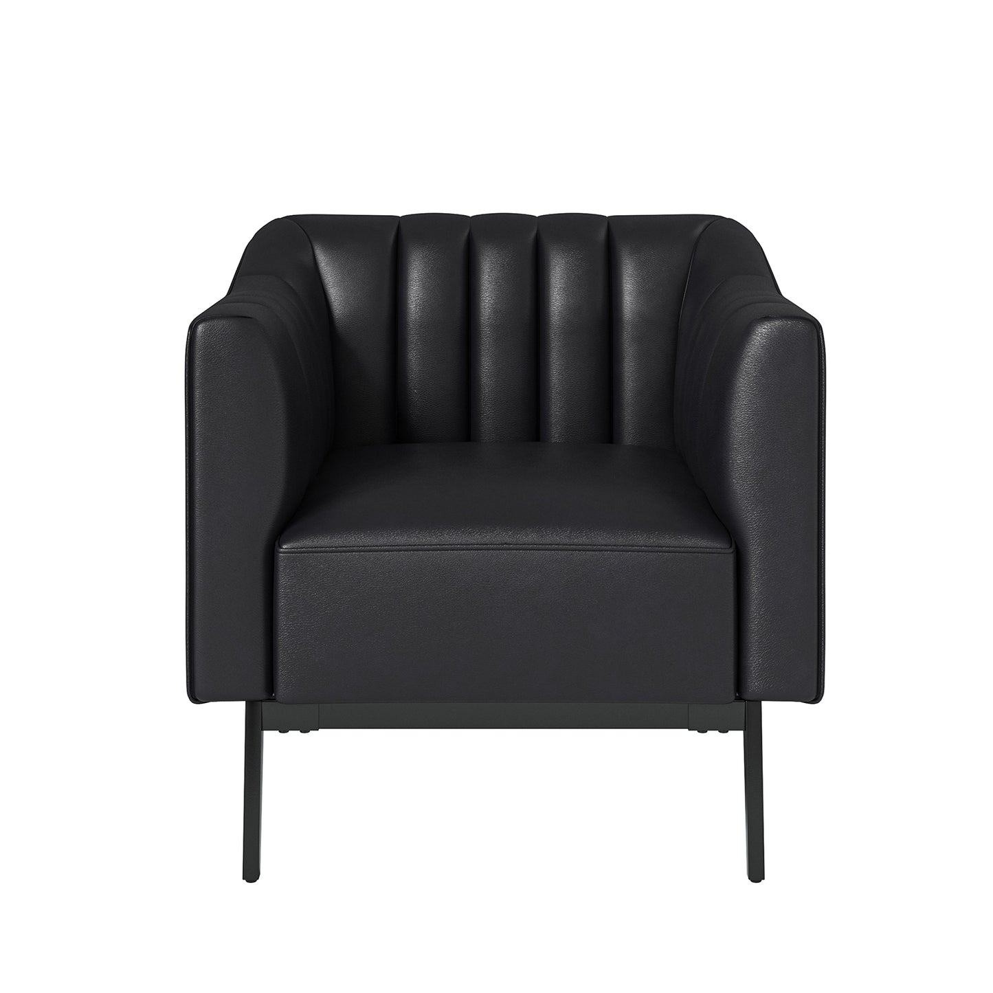 Alfons Chair – Black Channel-Tufted Accent Chair
