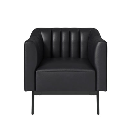 Alfons Chair – Black Channel-Tufted Accent Chair