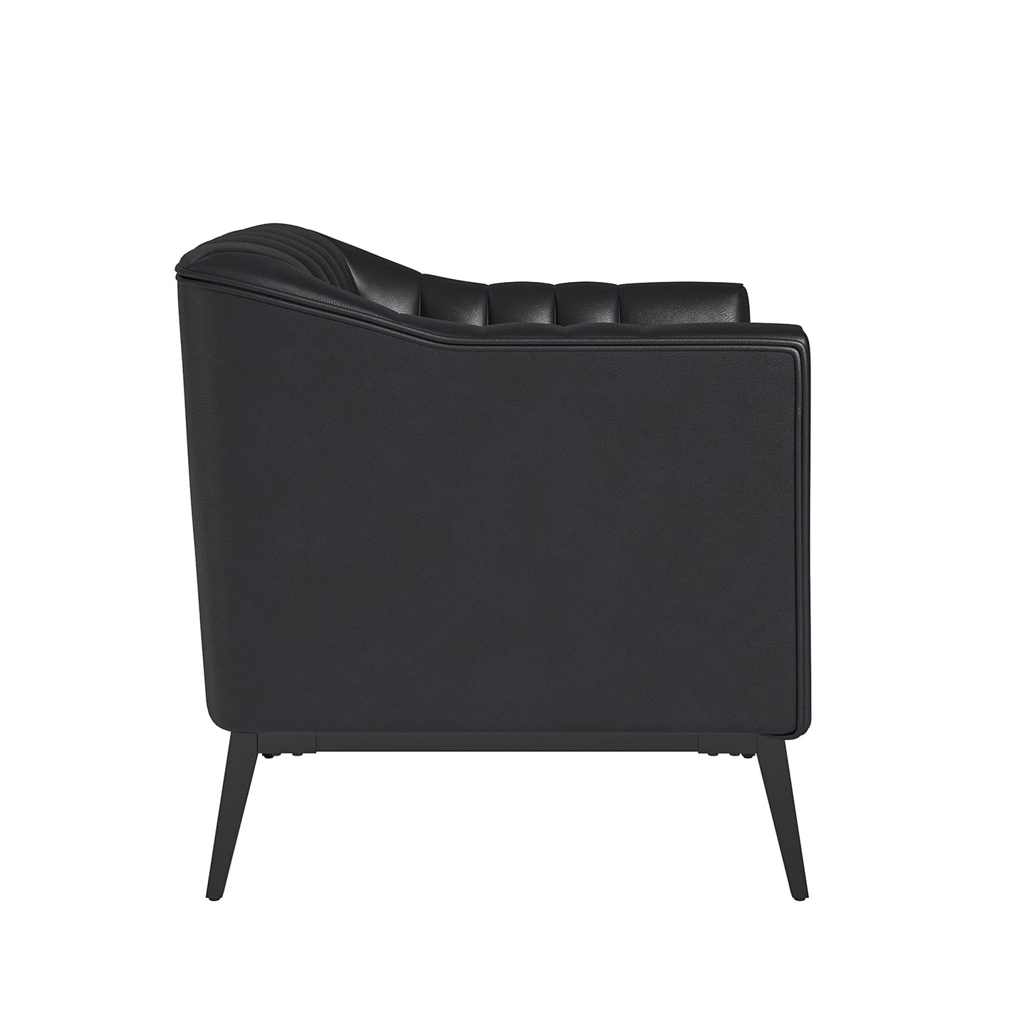 Alfons Chair – Black Channel-Tufted Accent Chair