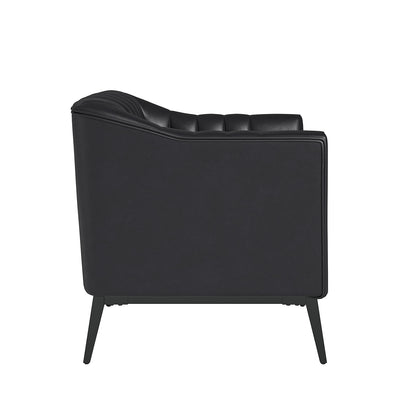 Alfons Chair – Black Channel-Tufted Accent Chair