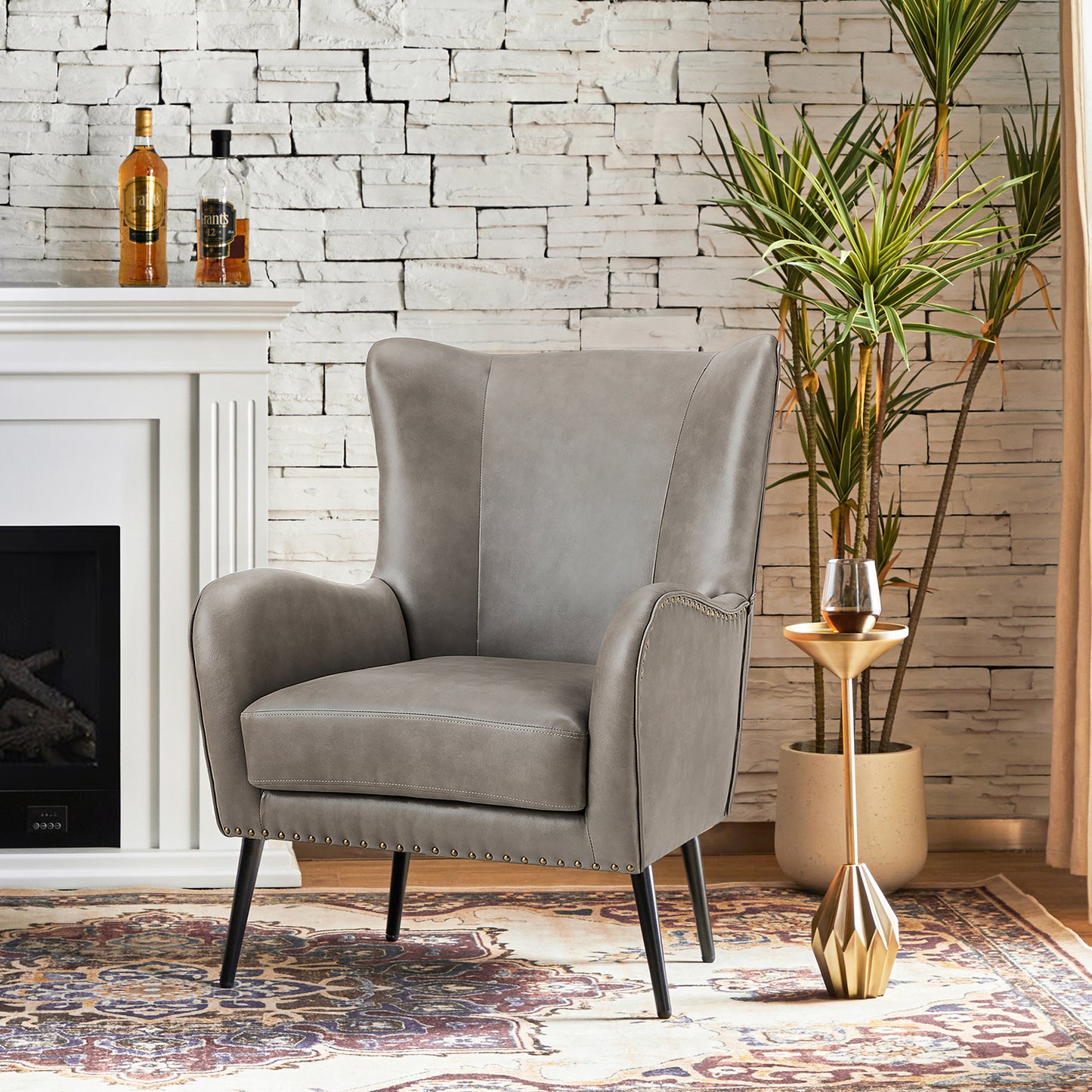 Meleagrides Armchair – Gray Vintage Accent Chair