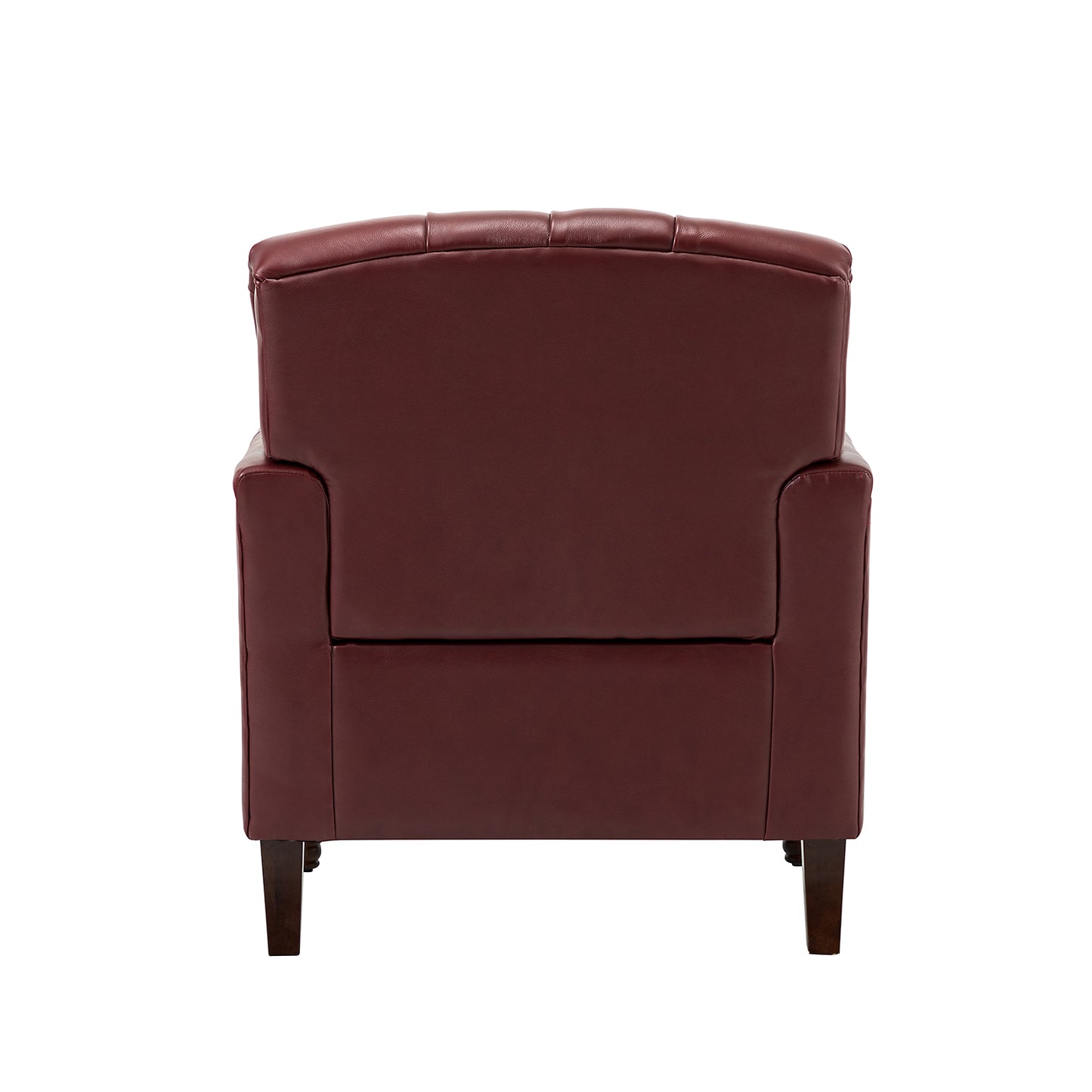 Elijah Genuine Leather Armchair – Burgundy Tufted Nailhead Accent Chair