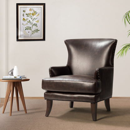 Jorge Armchair – Brown Nailhead Accent Chair
