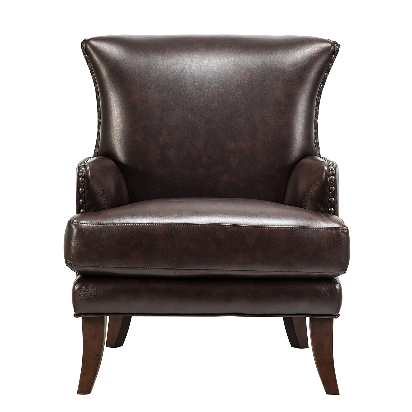 Jorge Armchair – Brown Nailhead Accent Chair