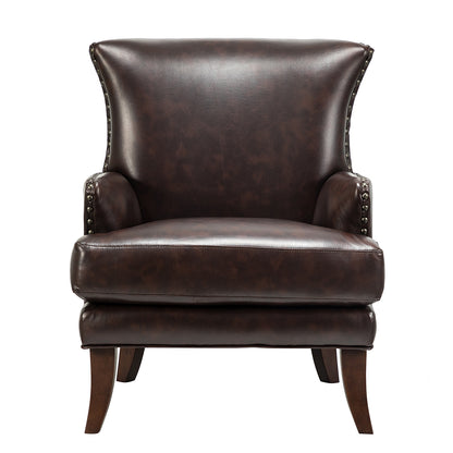 Jorge Armchair – Brown Nailhead Accent Chair