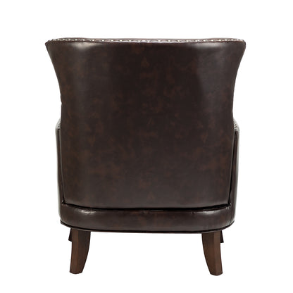 Jorge Armchair – Brown Nailhead Accent Chair