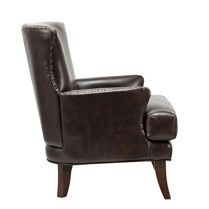 Jorge Armchair – Brown Nailhead Accent Chair