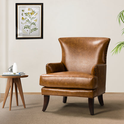 Jorge Armchair – Camel Nailhead Accent Chair