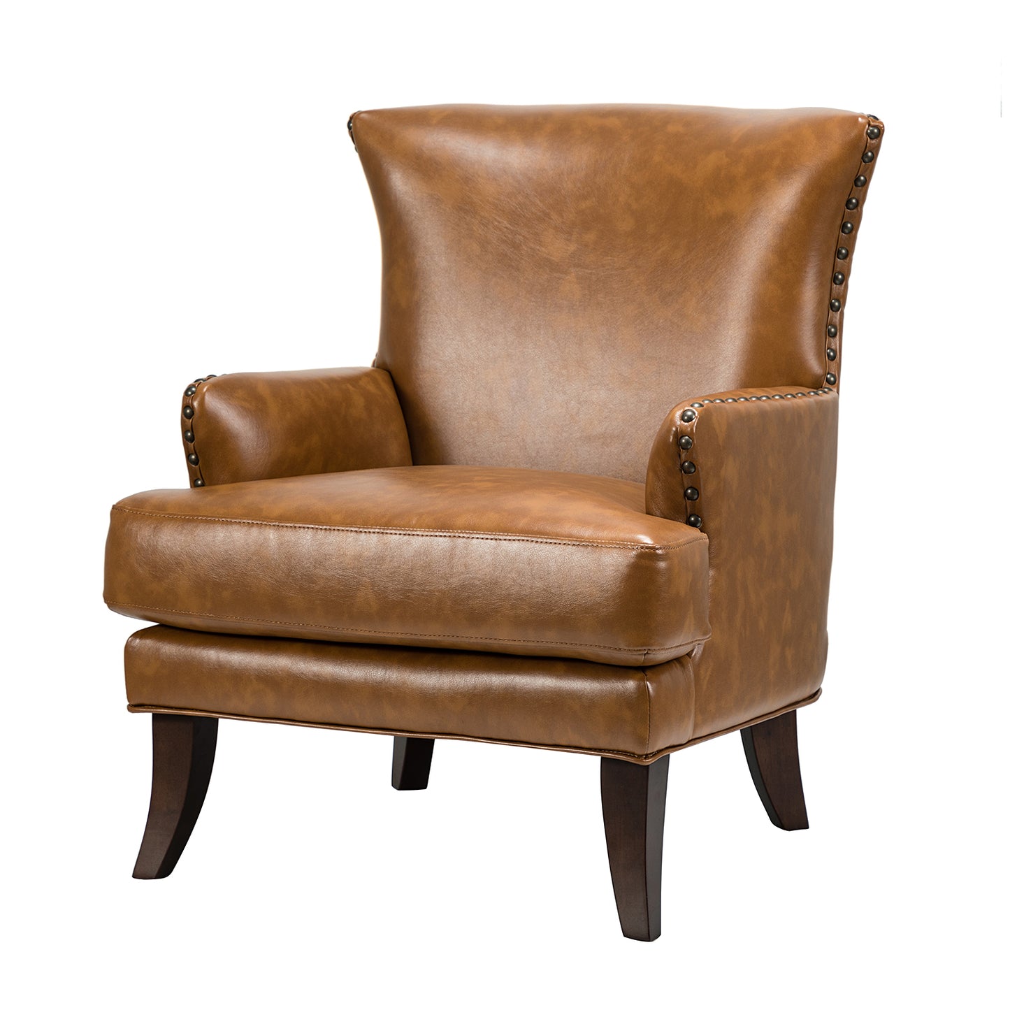 Jorge Armchair – Camel Nailhead Accent Chair