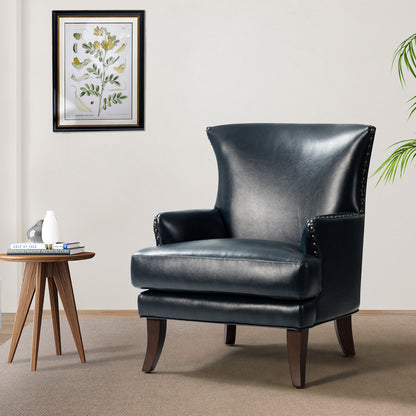 Jorge Armchair – Navy Nailhead Accent Chair
