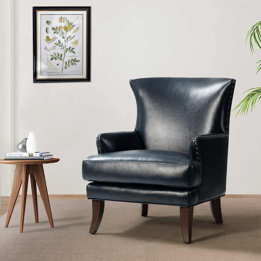 Jorge Armchair – Navy Nailhead Accent Chair