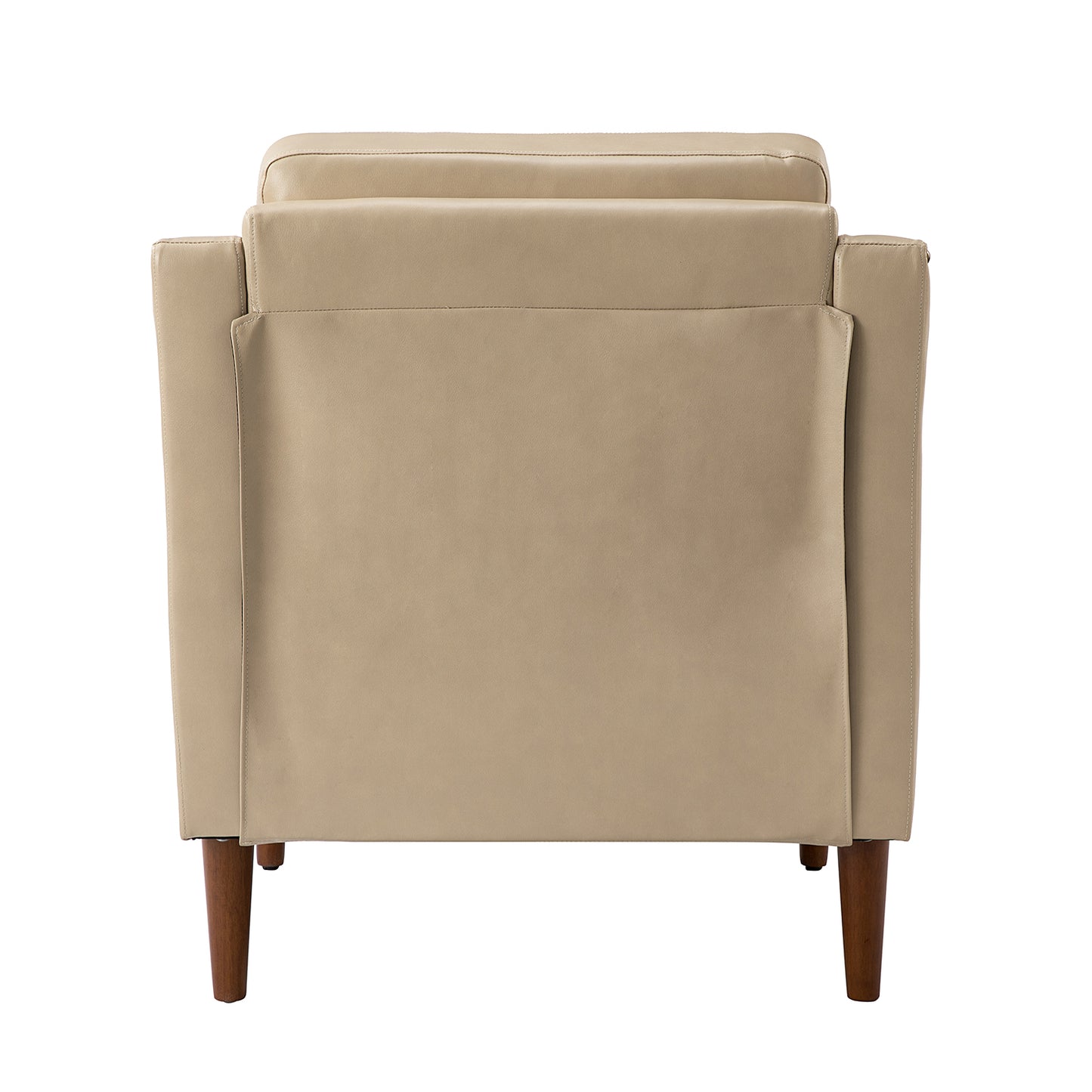 Bonita Vegan Leather Armchair – Beige Nailhead Accent Chair