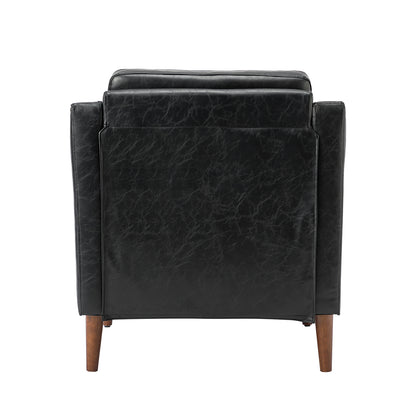 Bonita Vegan Leather Armchair – Black Nailhead Accent Chair