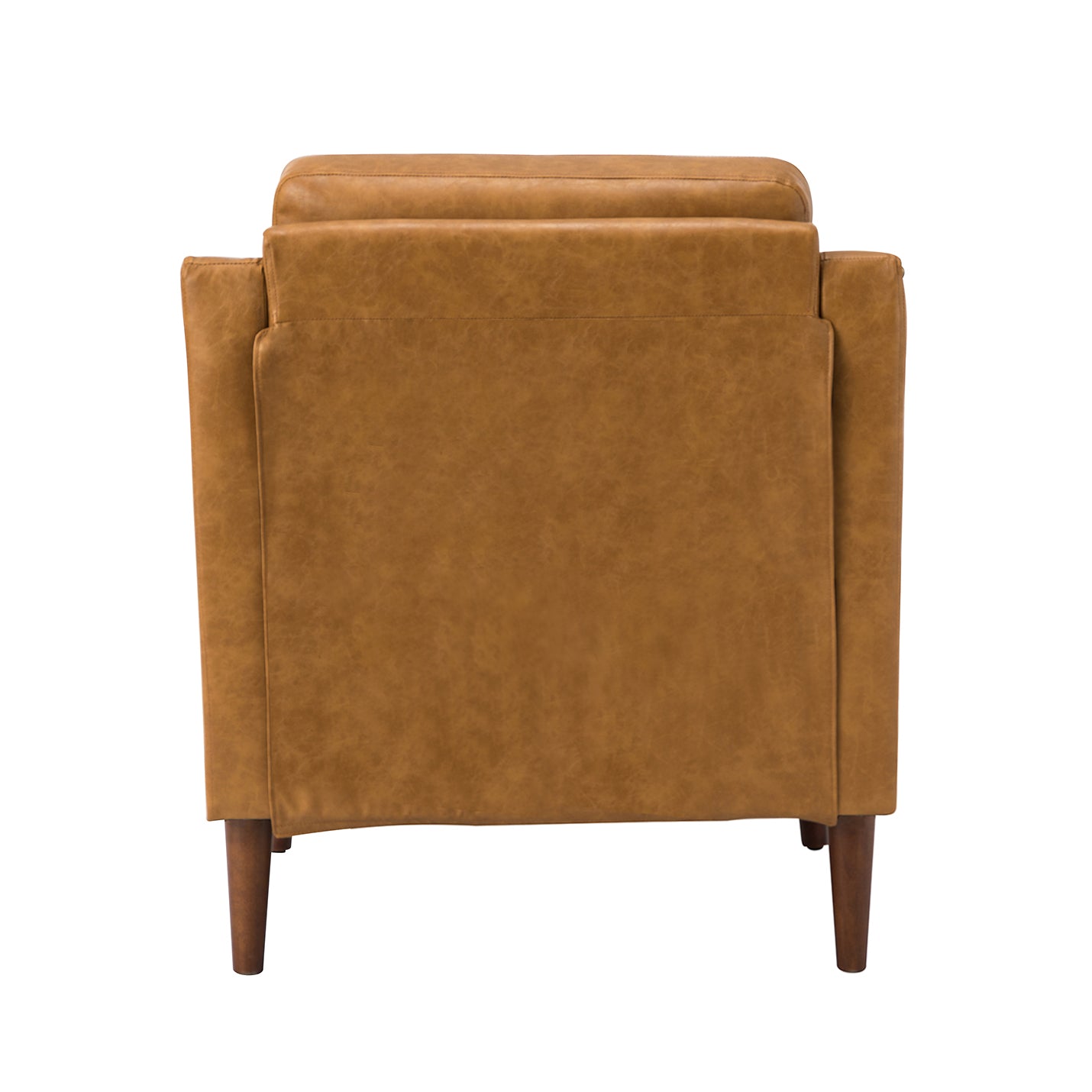 Bonita Vegan Leather Armchair – Camel Nailhead Accent Chair