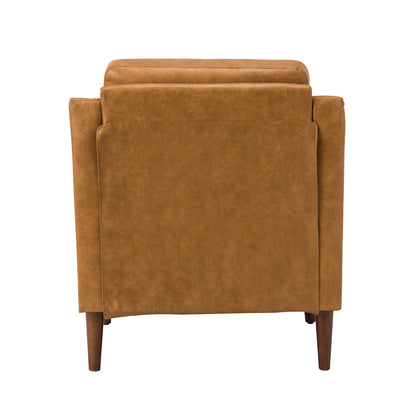 Bonita Vegan Leather Armchair – Camel Nailhead Accent Chair