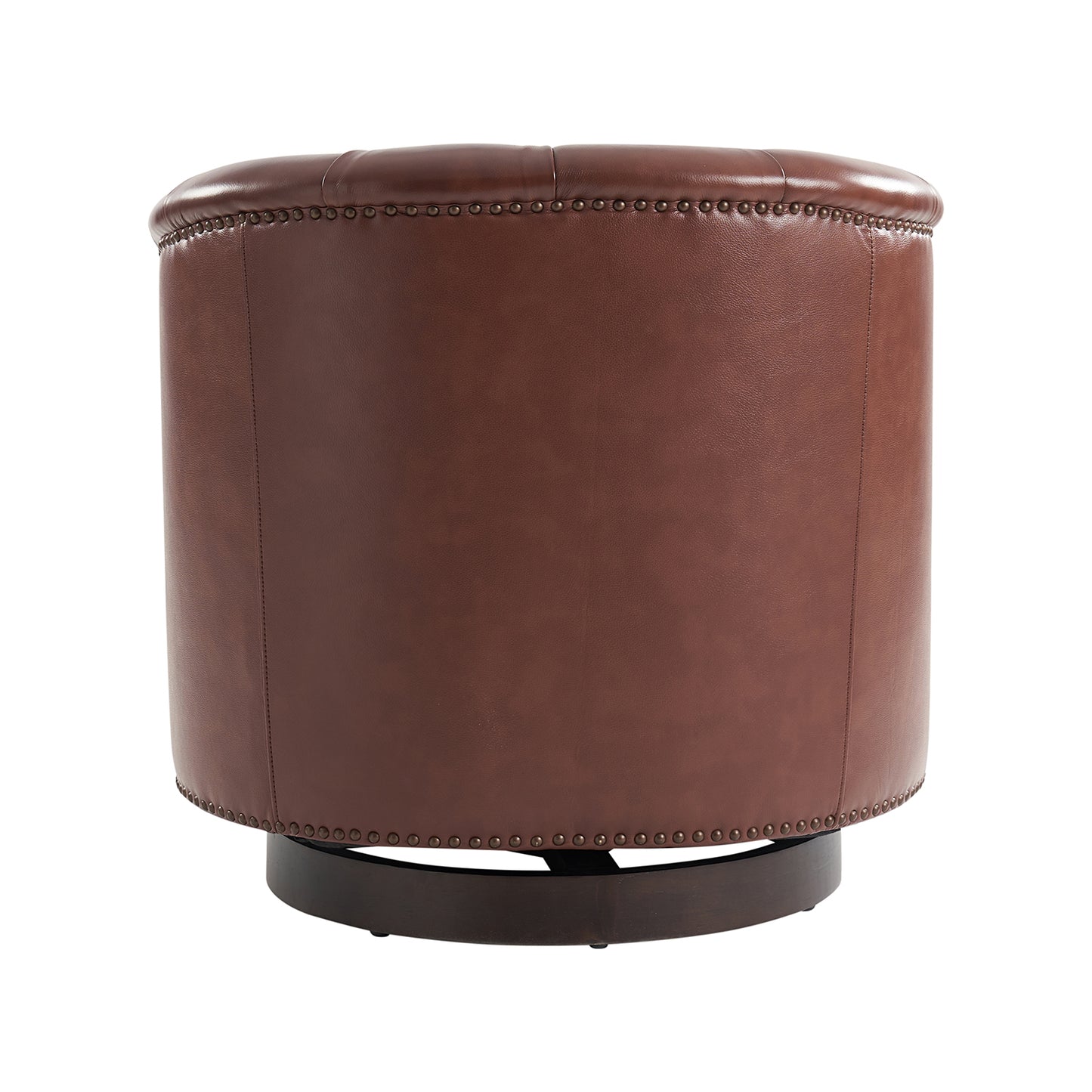 Veitin Chesterfield Rocker and Swivel Genuine Leather Chair – Brown Tufted Club Chair