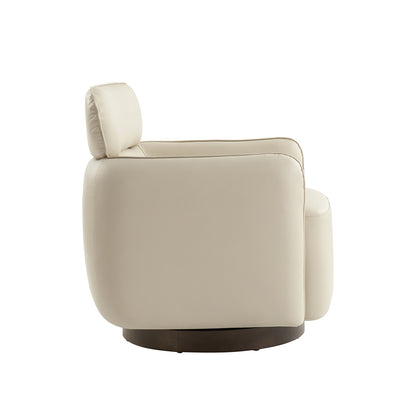Othon Swivel Chair – Ivory Modern Barrel Chair