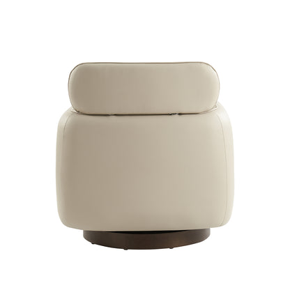 Othon Swivel Chair – Ivory Modern Barrel Chair
