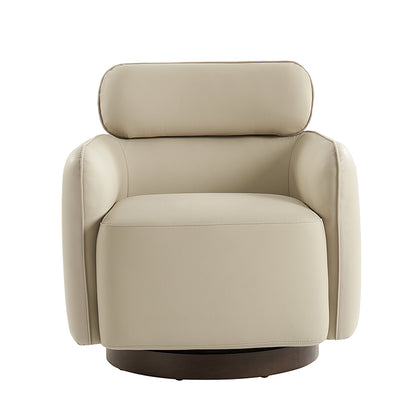 Othon Swivel Chair – Ivory Modern Barrel Chair
