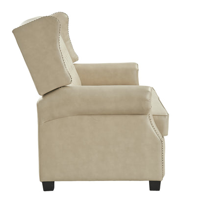 Ruedi Vegan Leather Sleeper Sofa – Beige Chesterfield Convertible Sofa Bed