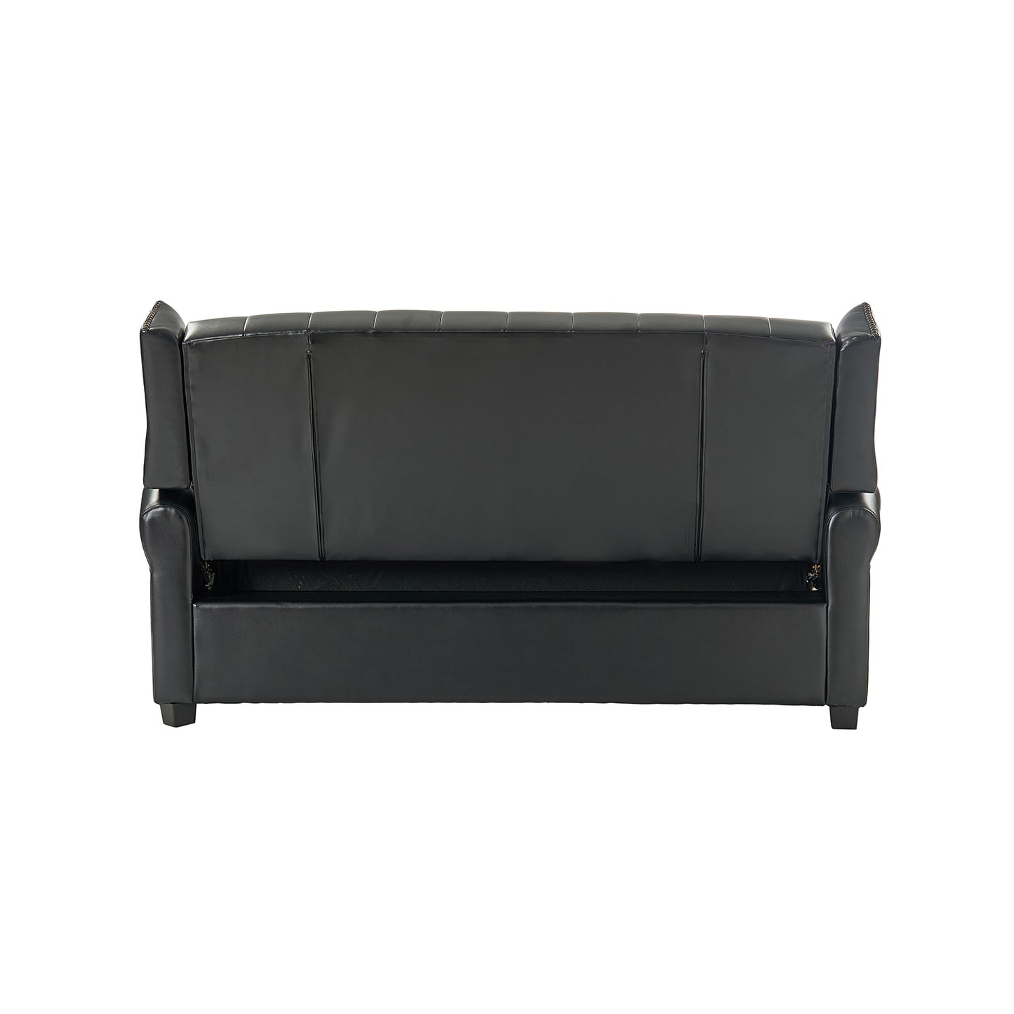 Ruedi Vegan Leather Sleeper Sofa – Black Chesterfield Convertible Sofa Bed