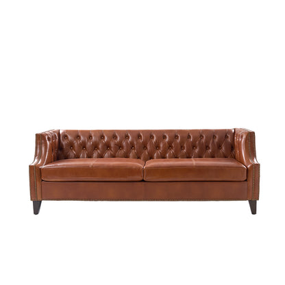 Lothaire Sofa – Saddle Chesterfield Tufted Leather Sofa
