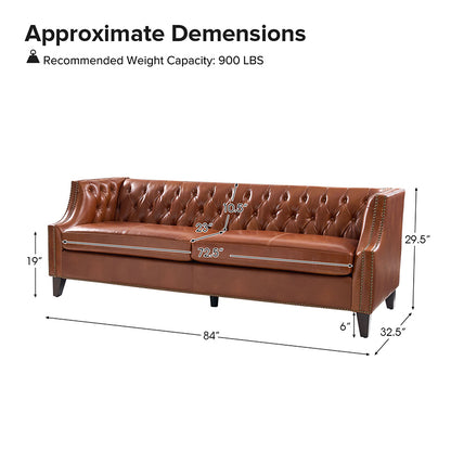 Lothaire Sofa – Saddle Chesterfield Tufted Leather Sofa