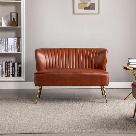 Monica Loveseat – Brown Contemporary Tufted Loveseat