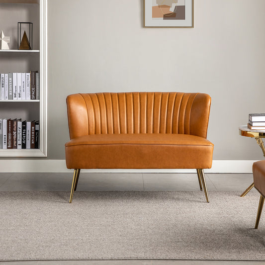 Monica Loveseat – Camel Contemporary Tufted Loveseat
