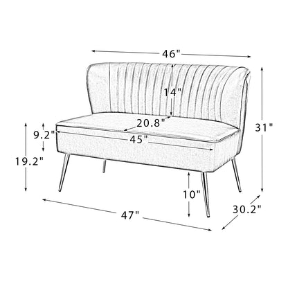Monica Loveseat – Turquoise Contemporary Tufted Loveseat