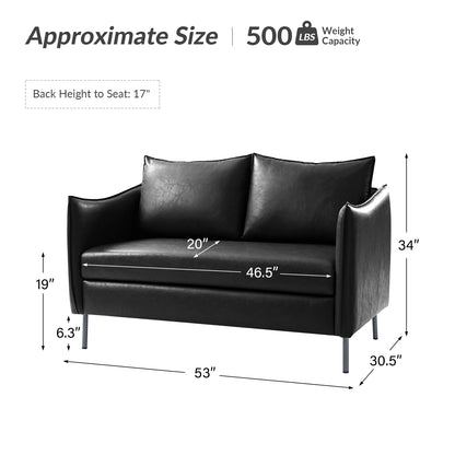 Monroe Loveseat – Black Modern Industrial Loveseat