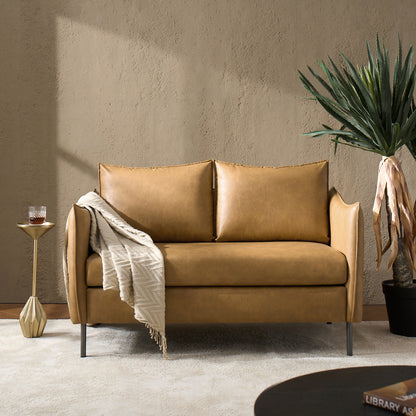 Monroe Loveseat – Camel Modern Industrial Loveseat