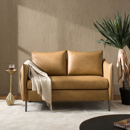 Monroe Loveseat – Camel Modern Industrial Loveseat