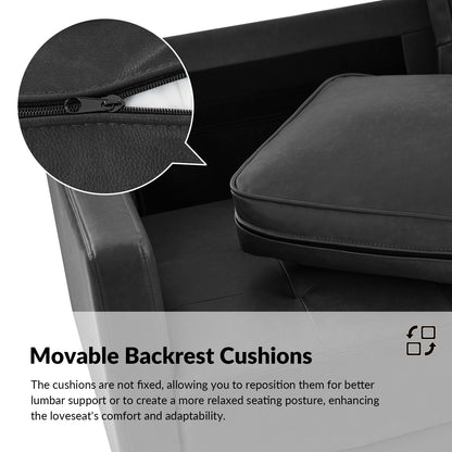 Salma Sofa – Black Mid-Century Tufted Loveseat