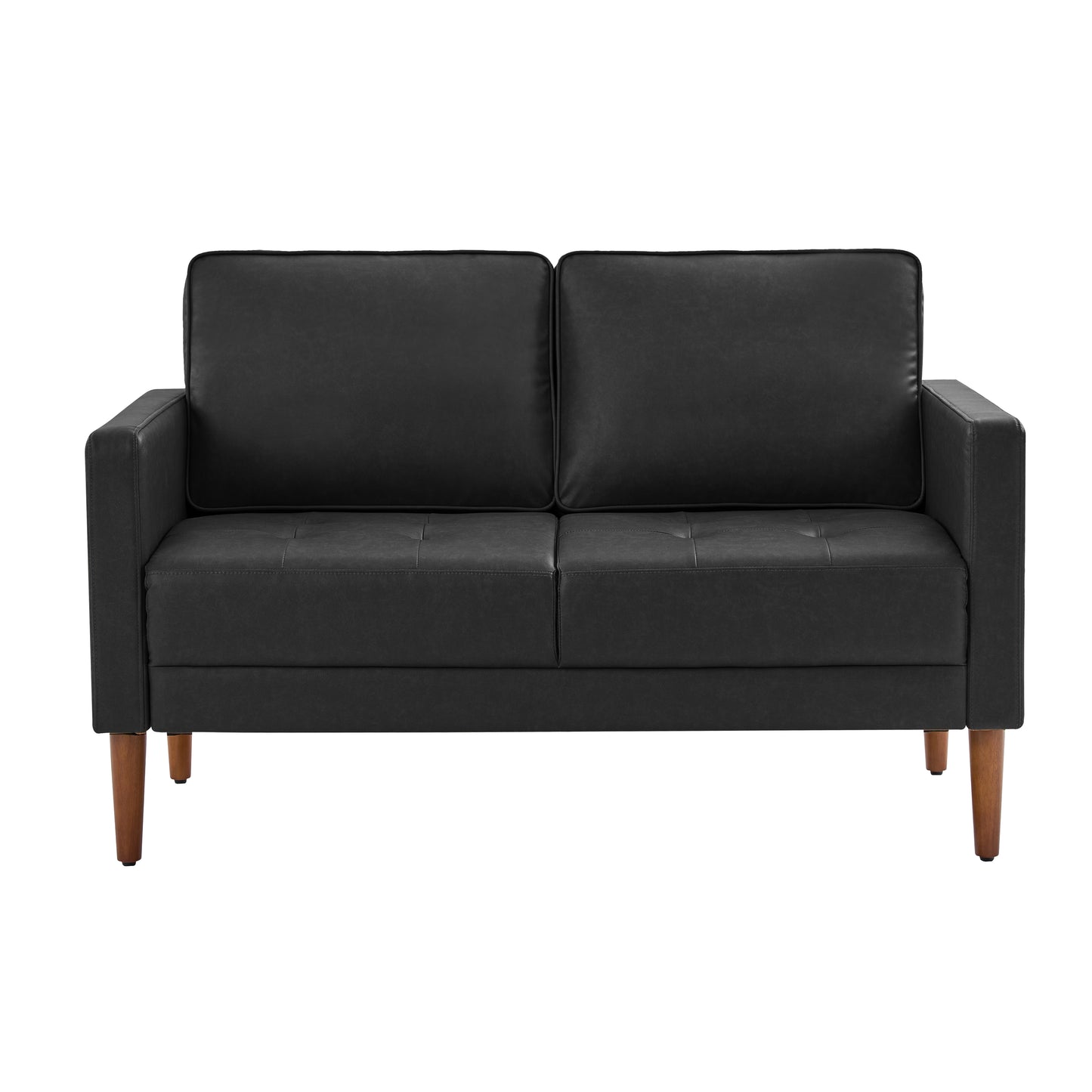 Salma Sofa – Black Mid-Century Tufted Loveseat