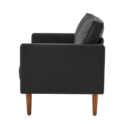 Salma Sofa – Black Mid-Century Tufted Loveseat