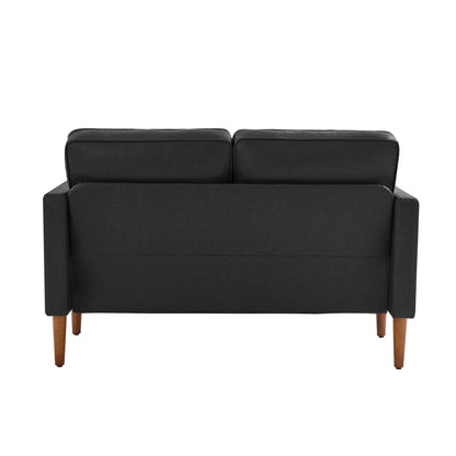Salma Sofa – Black Mid-Century Tufted Loveseat