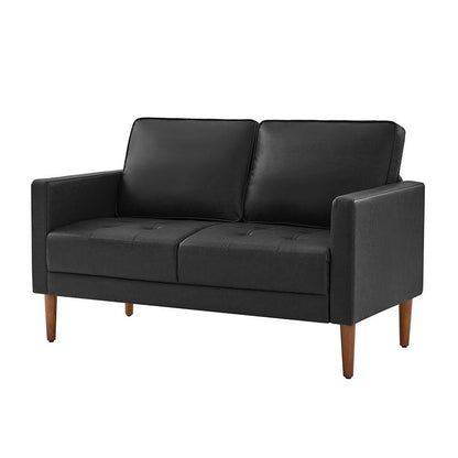 Salma Sofa – Black Mid-Century Tufted Loveseat