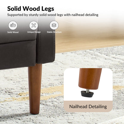 Salma Sofa – Brown Mid-Century Tufted Loveseat