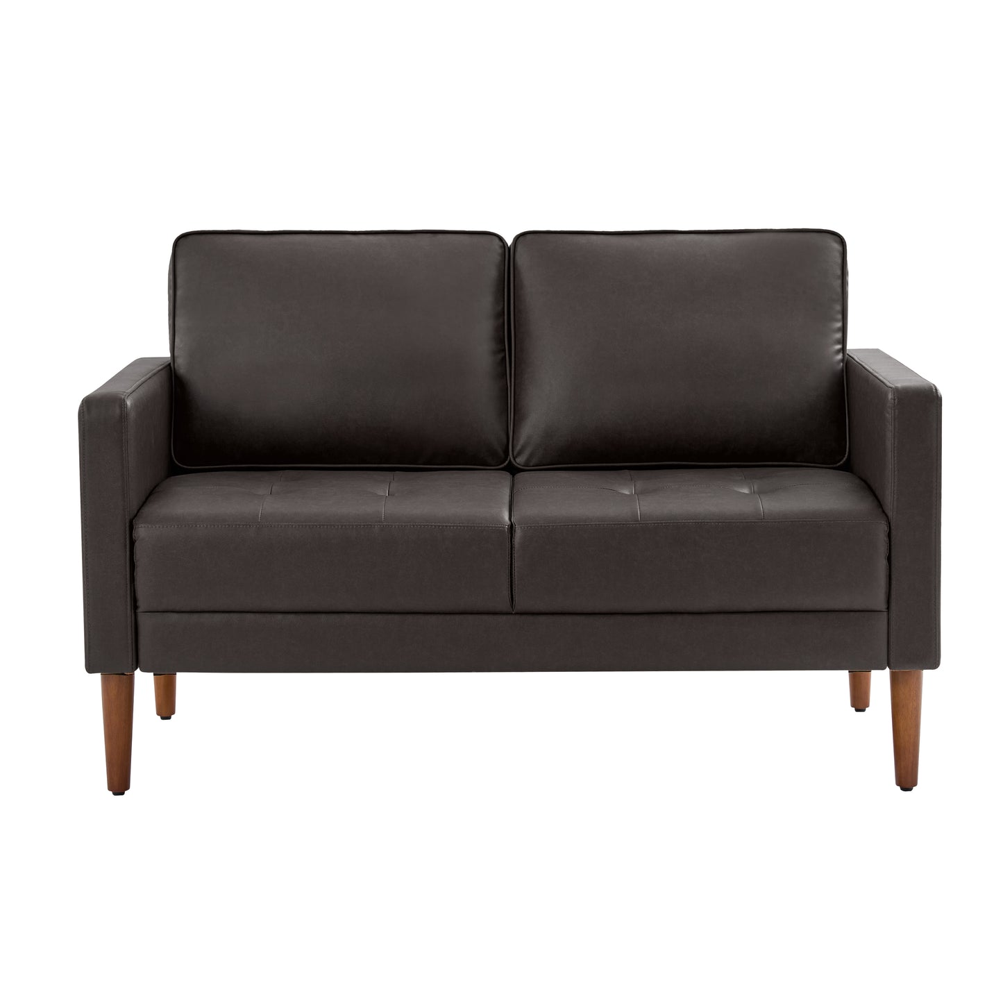 Salma Sofa – Brown Mid-Century Tufted Loveseat