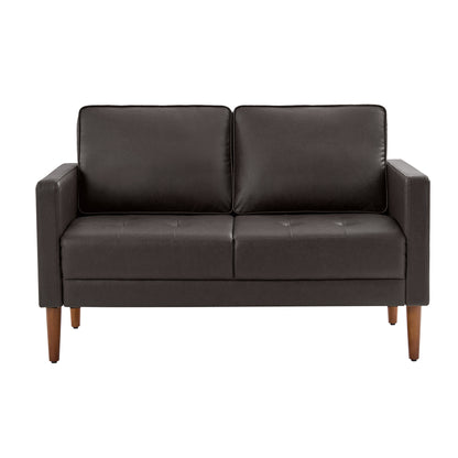 Salma Sofa – Brown Mid-Century Tufted Loveseat