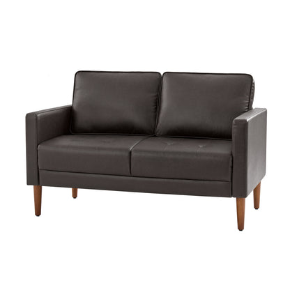 Salma Sofa – Brown Mid-Century Tufted Loveseat
