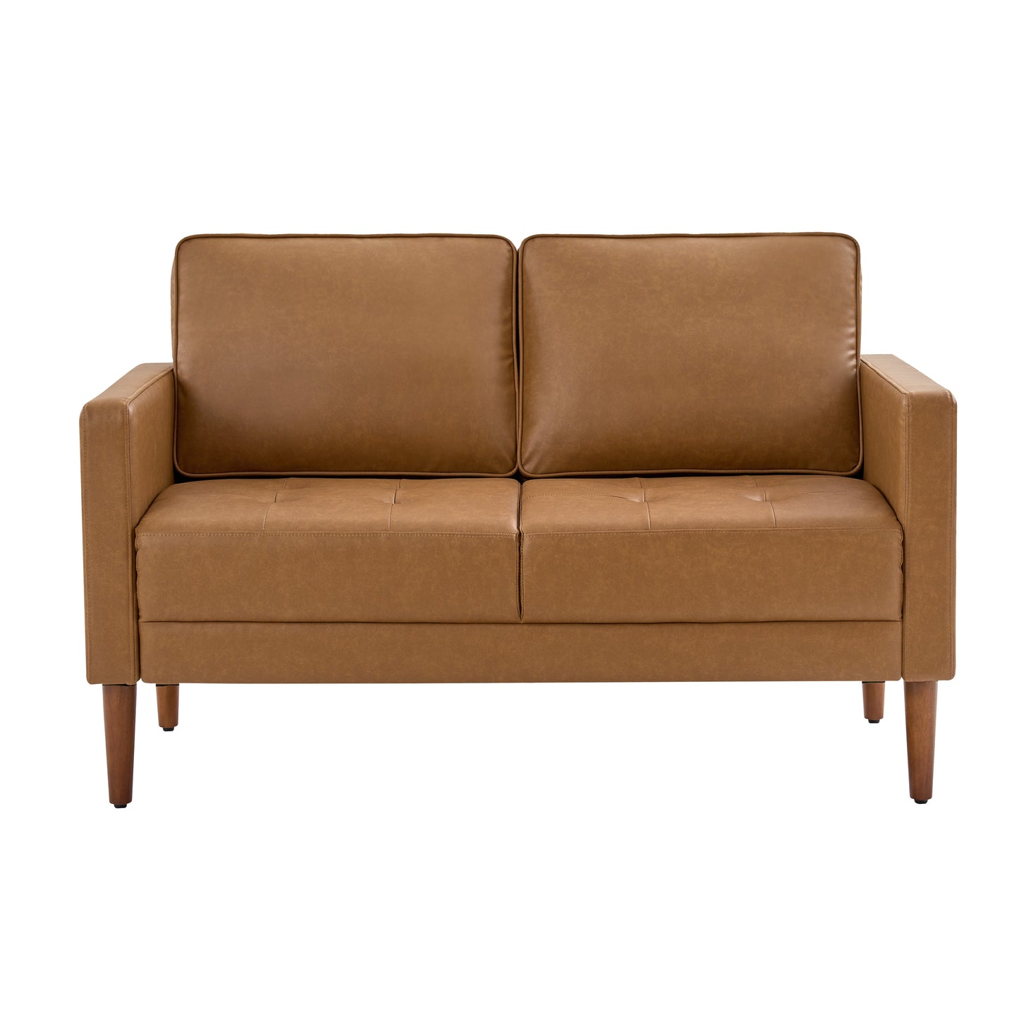 Salma Sofa – Camel Mid-Century Tufted Loveseat