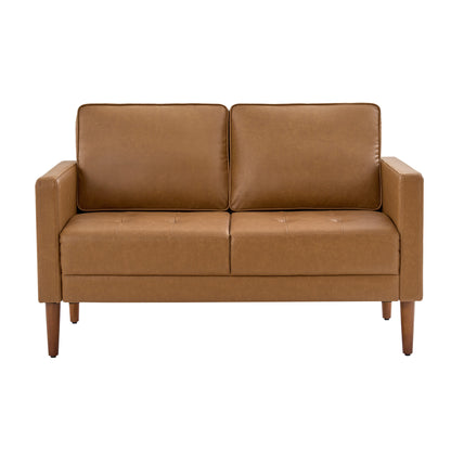 Salma Sofa – Camel Mid-Century Tufted Loveseat