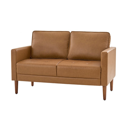 Salma Sofa – Camel Mid-Century Tufted Loveseat