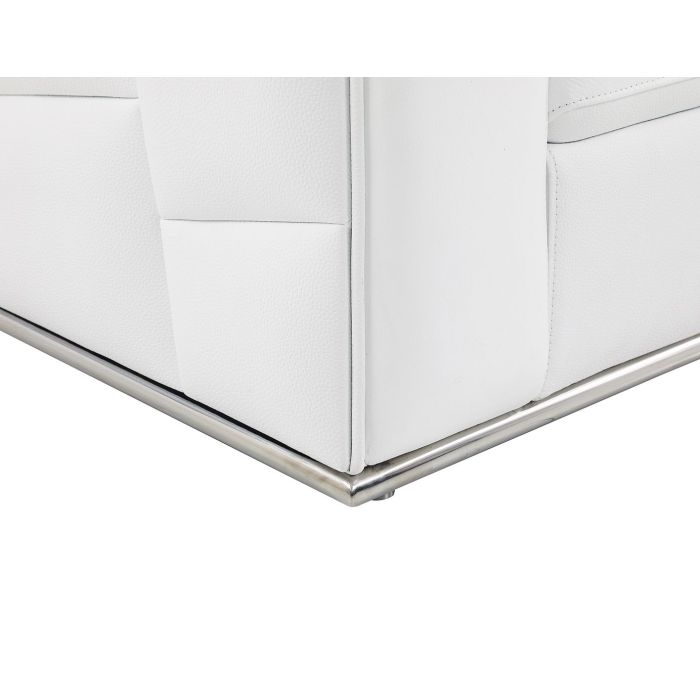 The Valerio – White Italian Leather Right Arm Facing Sectional