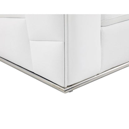 The Valerio – White Italian Leather Right Arm Facing Sectional